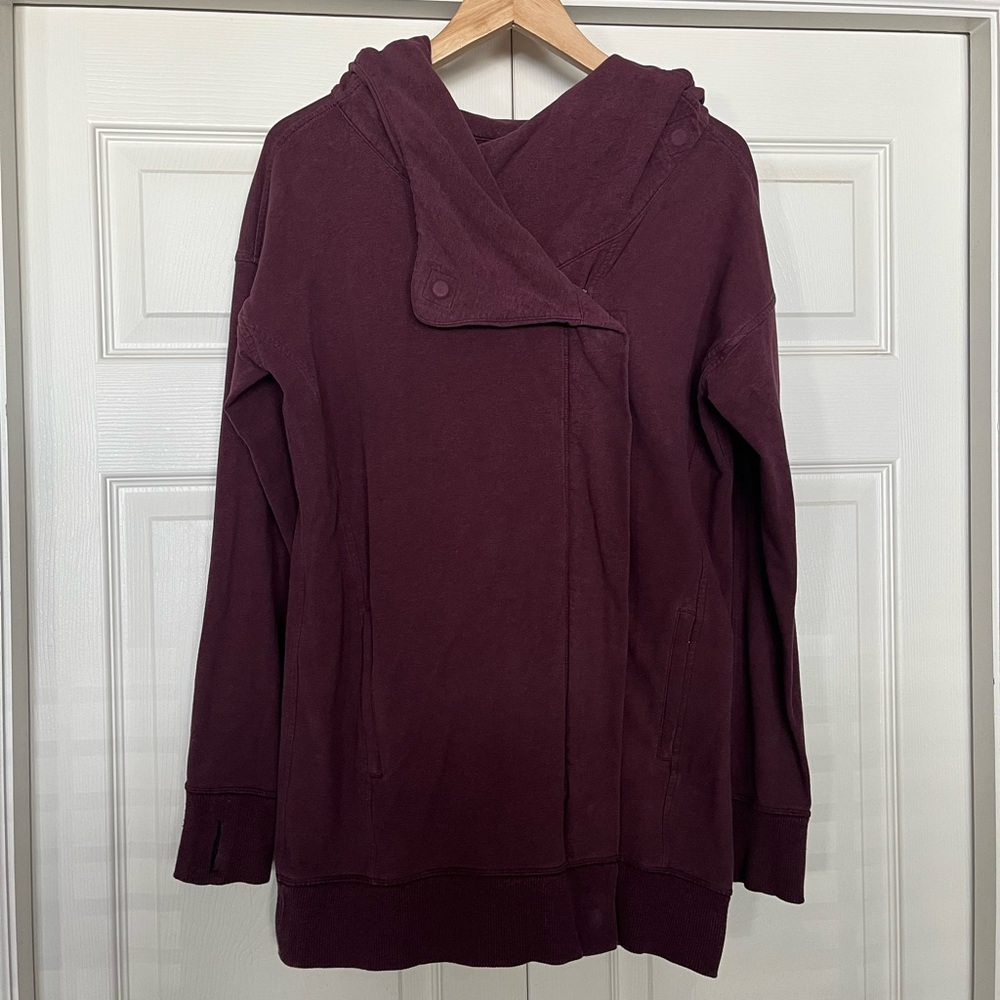 {Lululemon} Wrap Up Jacket with Hood in Heathered Bordeaux Drama - Women's 4